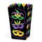 Big Dot of Happiness Colorful Mardi Gras Mask - Masquerade Party Favor Popcorn Treat Boxes - Set of 12